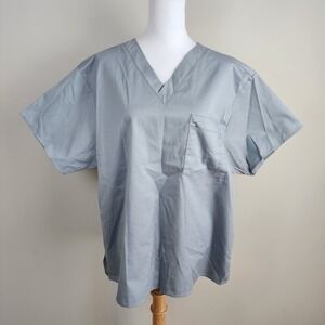 Wonderwink‎ Wonder Work Scrub Top Womens Large Medical Shirt V Neck Cotton Poly
